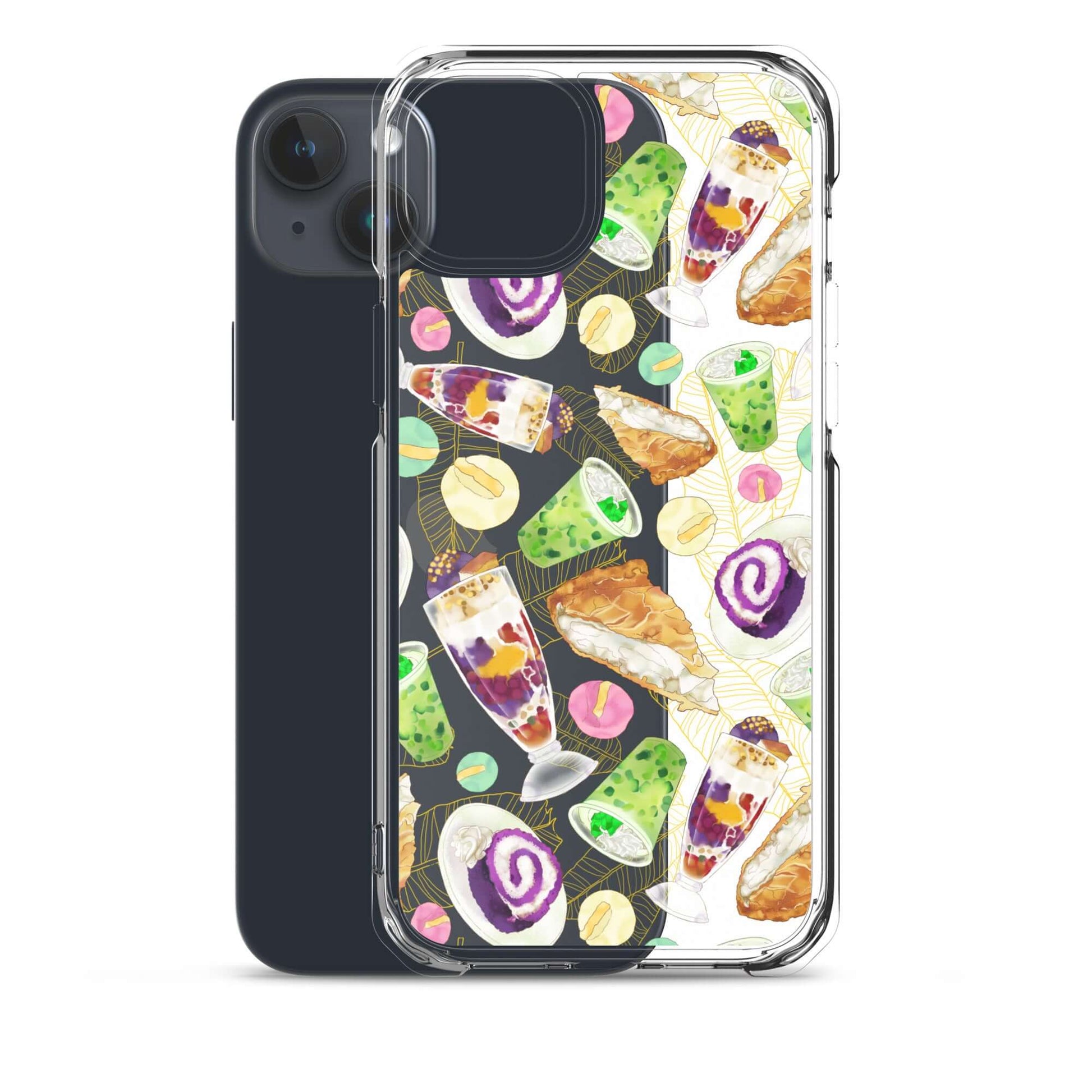 Showcase your love for sweets with the Filipino Dessert iPhone® Clear Case, featuring ube rolls and halo-halo delights.