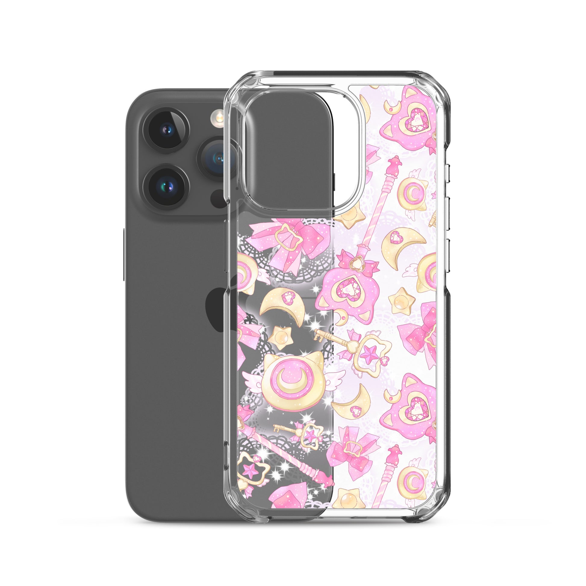 Sleek Magical Girl iPhone® Clear Case featuring vibrant designs, perfect for protecting your magical gadgets.