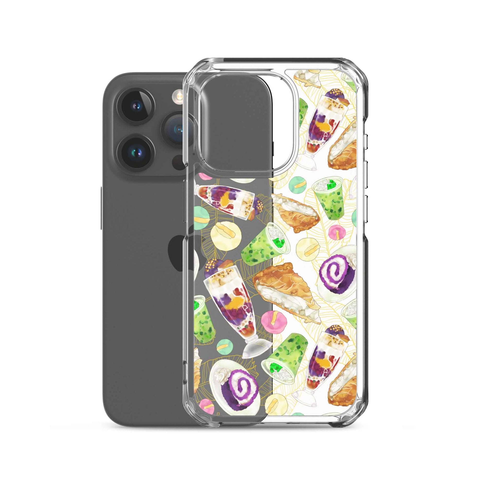 Showcase your style with the Filipino Dessert iPhone® Clear Case, featuring colorful ube rolls and halo-halo treats.