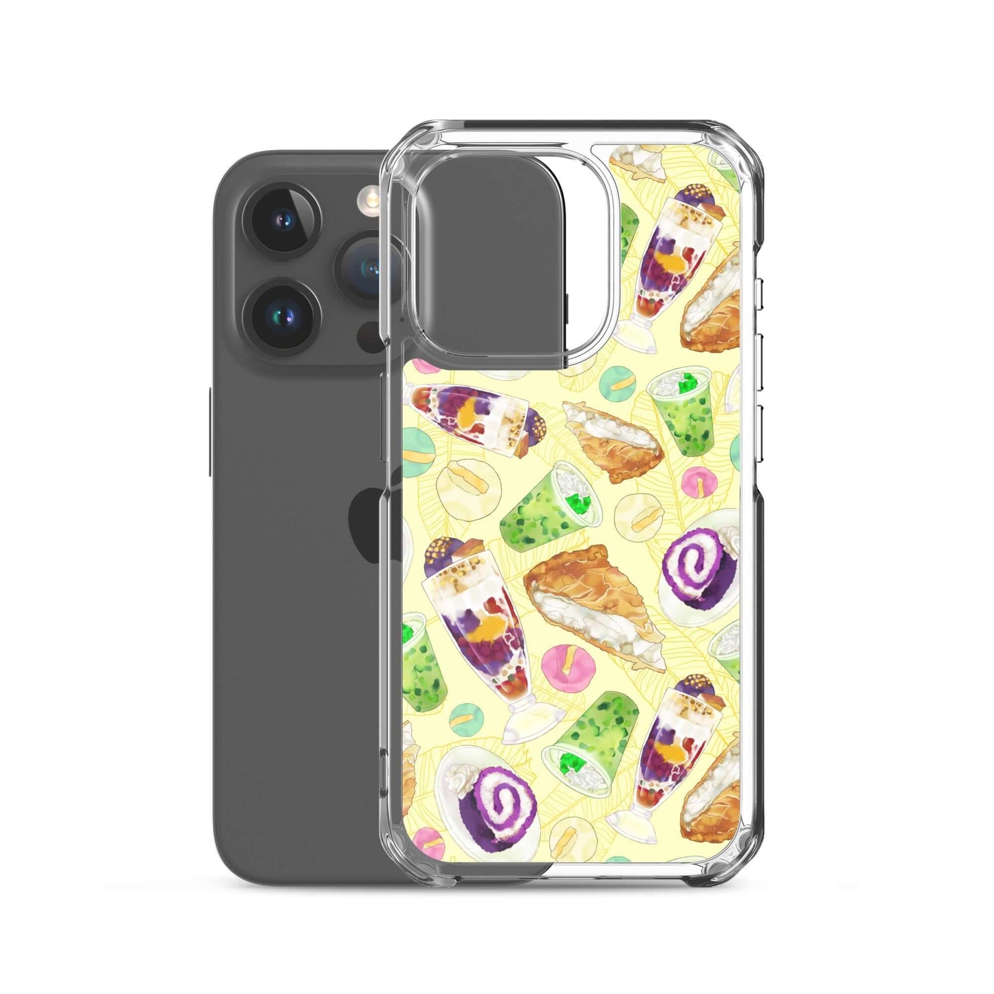 Showcase your style with the Filipino Dessert iPhone® Clear Case featuring vibrant ube rolls and halo-halo treats.