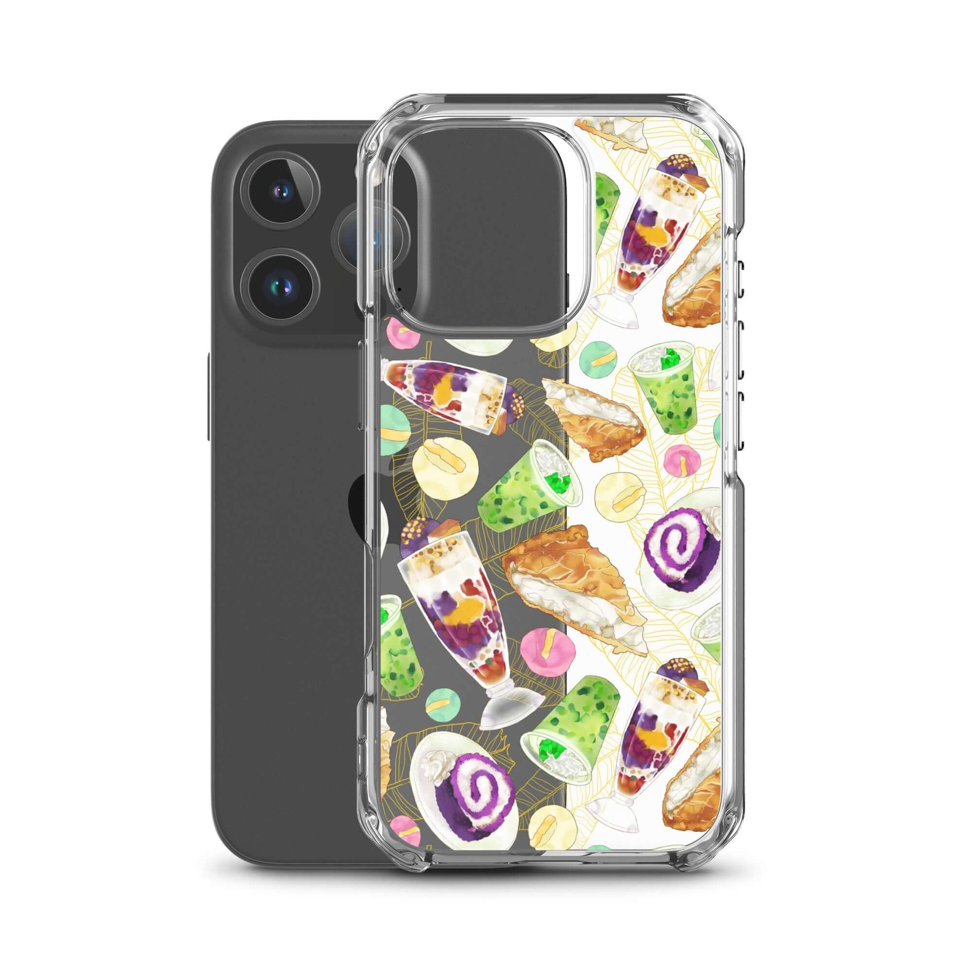 Showcase your love for sweets with the Filipino Dessert iPhone® Clear Case featuring vibrant ube rolls and halo-halo.