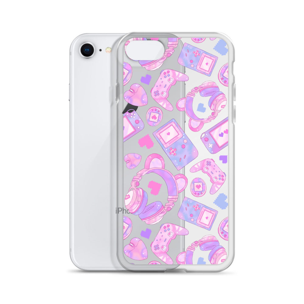Sleek Gamer Girl iPhone® Clear Case with colorful graphics offers superior protection against scratches and dust.