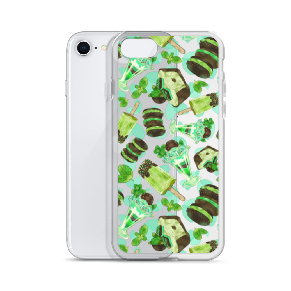 Sleek Choco Mint iPhone® Clear Case offers protection from scratches and easy access to ports for a stylish look.