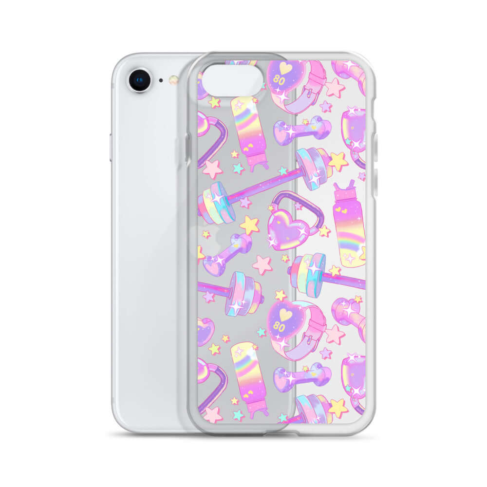 Sleek Glitter Gains iPhone® Clear Case with colorful design, providing durable protection from scratches and dirt.