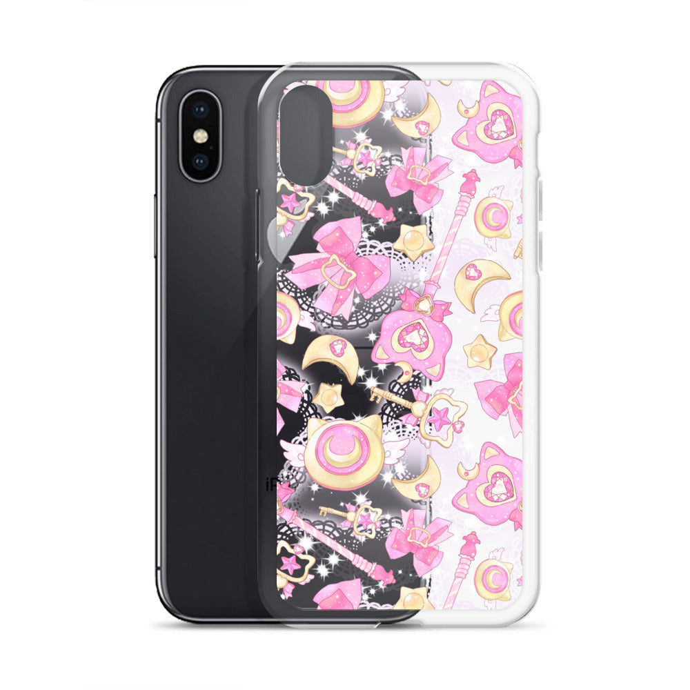 Sleek Magical Girl iPhone® Clear Case featuring vibrant designs, perfect for protecting your magical gadgets.