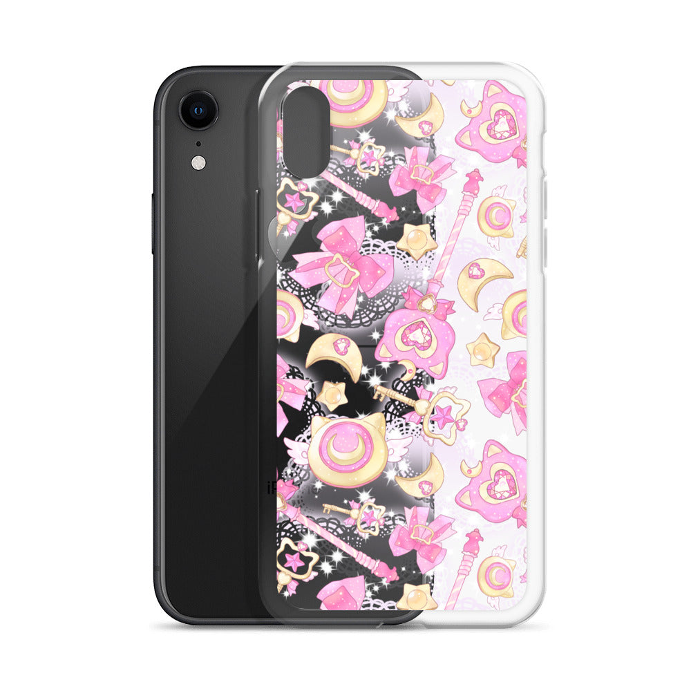 Stylish Magical Girl iPhone® Clear Case showcasing colorful designs, perfect for magical enthusiasts.