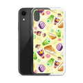 Colorful Filipino Dessert iPhone® Clear Case features ube rolls and halo-halo, blending style with protection.