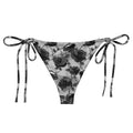 Stylish Enchanted Rose String Bikini Bottom with adjustable ties, perfect for sunbathing by the pool this summer.