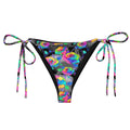 Bright and colorful Enchanted Rose String Bikini Bottom, perfect for summer poolside lounging and sunbathing.