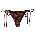 Stylish Enchanted Rose String Bikini Bottom features adjustable ties and a floral design, perfect for summer poolside relaxation.