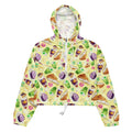 Vibrant Filipino Dessert cropped windbreaker showcasing classic treats like halo-halo and buko pandan for stylish wear.