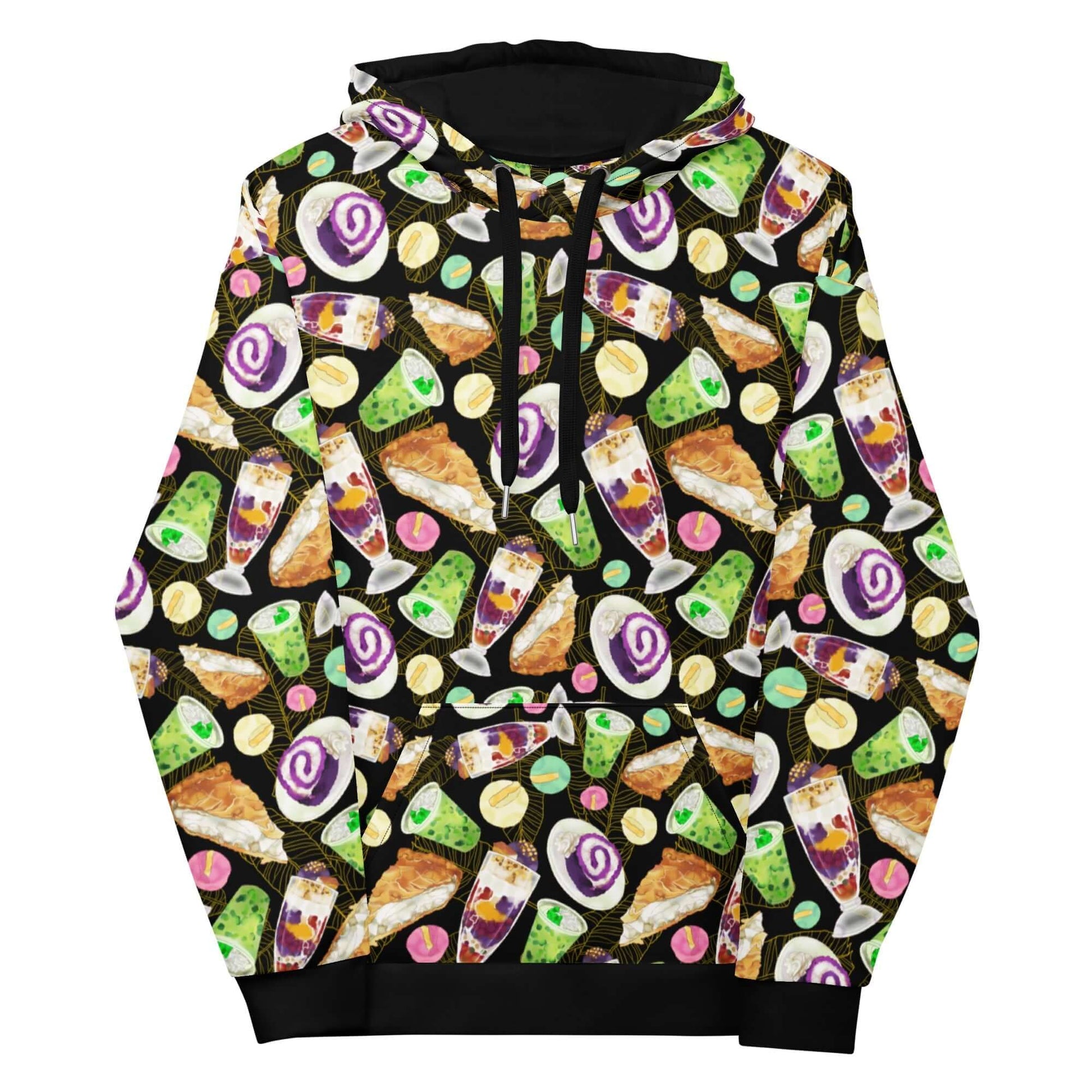 Cozy up in the Filipino Dessert Hoodie, featuring vibrant prints of beloved Filipino treats. Perfect for dessert lovers!