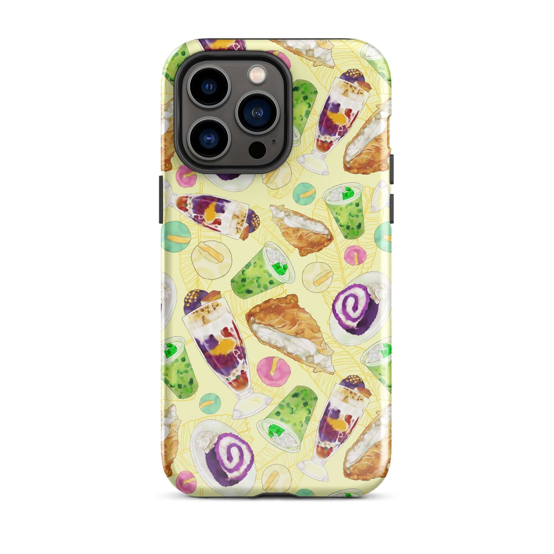 Protect your phone with style using the Filipino Dessert iPhone® Tough Case featuring vibrant dessert patterns.