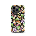 Colorful Filipino Dessert iPhone® Tough Case featuring various traditional sweets, perfect for food lovers and enthusiasts.
