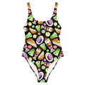 Colorful Filipino Dessert One-Piece Swimsuit featuring a fun design perfect for stylish beach outings.
