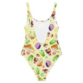 Bright and fun Filipino Dessert One-Piece Swimsuit featuring colorful dessert prints, perfect for summer style.