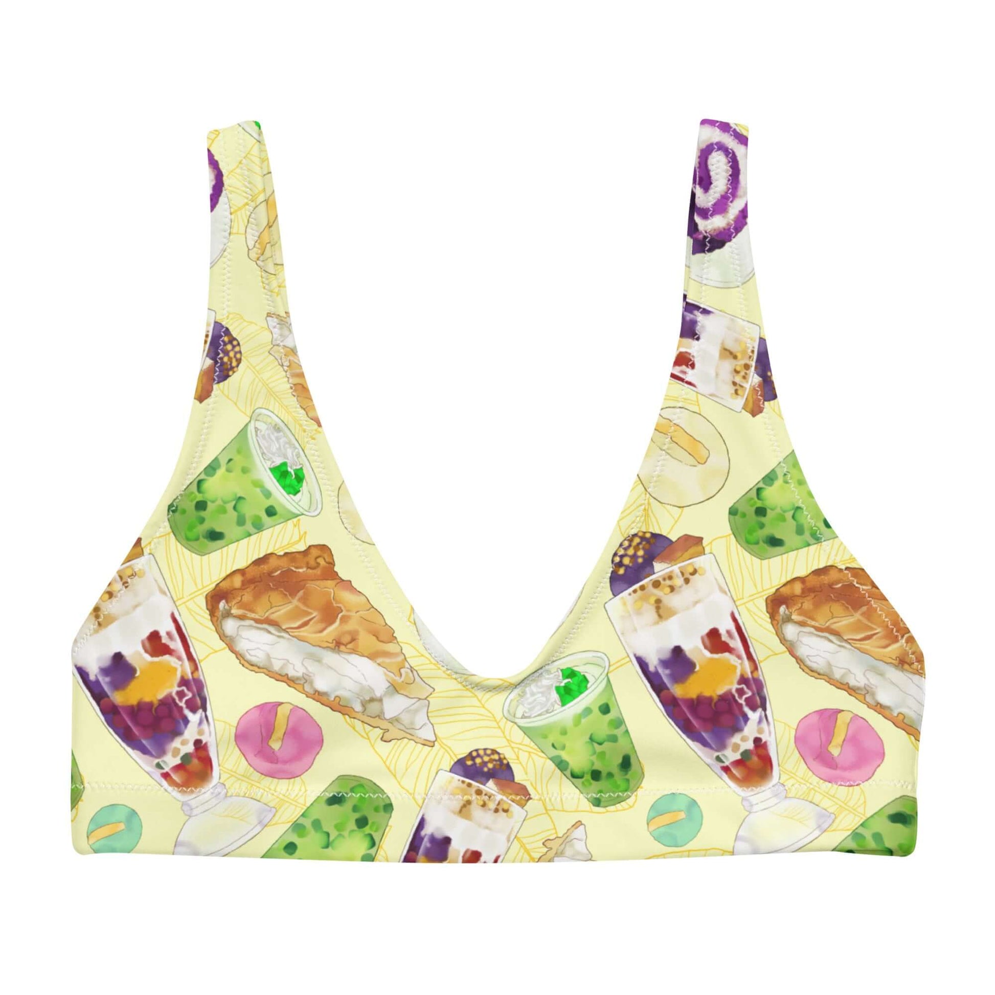 Vibrant Filipino Dessert Padded Bikini Top featuring delightful prints inspired by beloved Filipino treats.