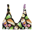 Bright and playful Filipino Dessert Padded Bikini Top showcases vibrant prints inspired by delicious Filipino treats.