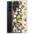Colorful Filipino Dessert Samsung® Clear Case featuring ube rolls and halo-halo, perfect for sweet tooth enthusiasts.