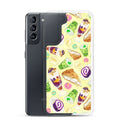 Stylish Filipino Dessert Samsung® Clear Case featuring vibrant ube rolls and halo-halo for sweet protection.