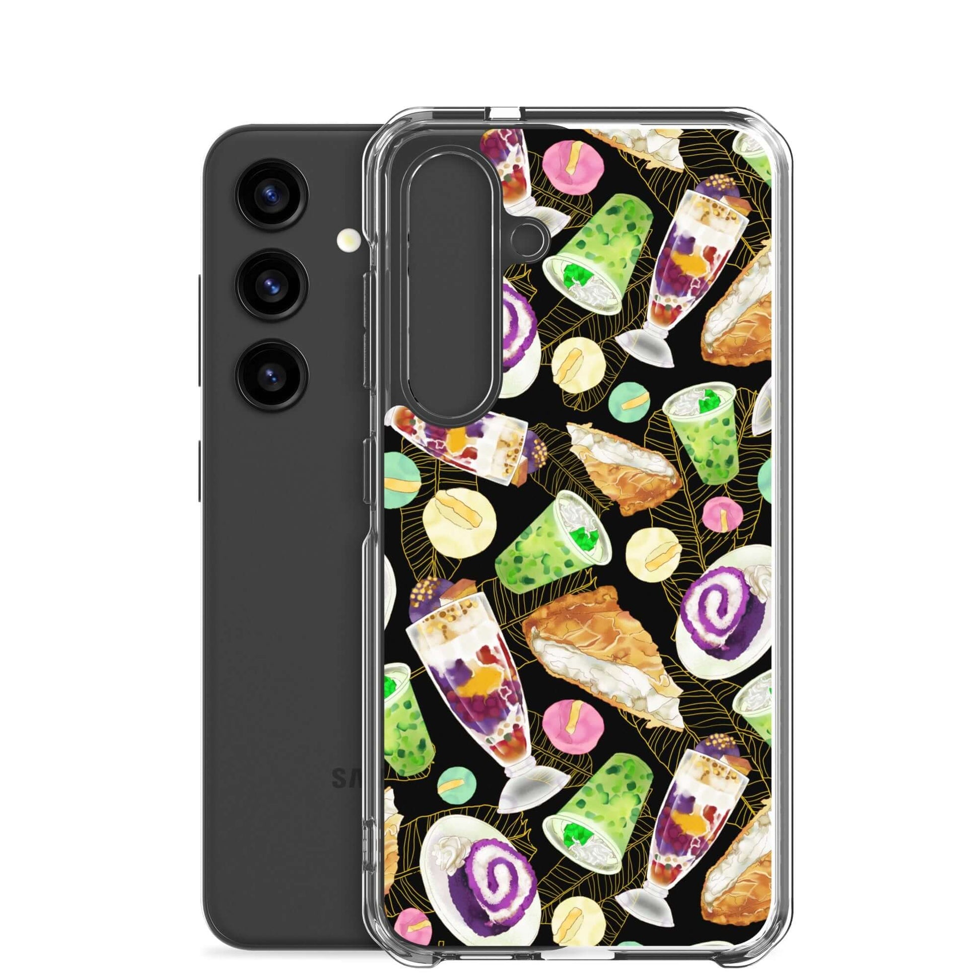 Showcase your love for sweets with the Filipino Dessert Samsung® Clear Case, featuring colorful ube rolls and halo-halo.