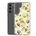 Colorful Filipino Dessert Samsung® Clear Case featuring ube rolls and halo-halo, perfect for sweet treat lovers.
