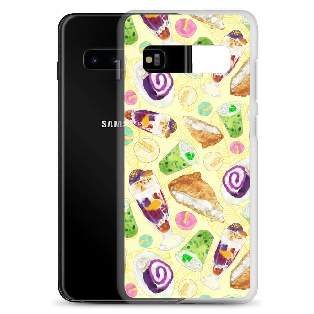 Showcase your love for sweets with the Filipino Dessert Samsung® Clear Case featuring vibrant ube rolls and halo-halo.