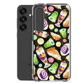 Colorful Filipino Dessert Samsung® Clear Case featuring ube rolls and halo-halo, perfect for sweet tooth lovers.