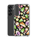 Stylish Filipino Dessert Samsung® Clear Case featuring vibrant ube rolls and halo-halo for sweet phone protection.