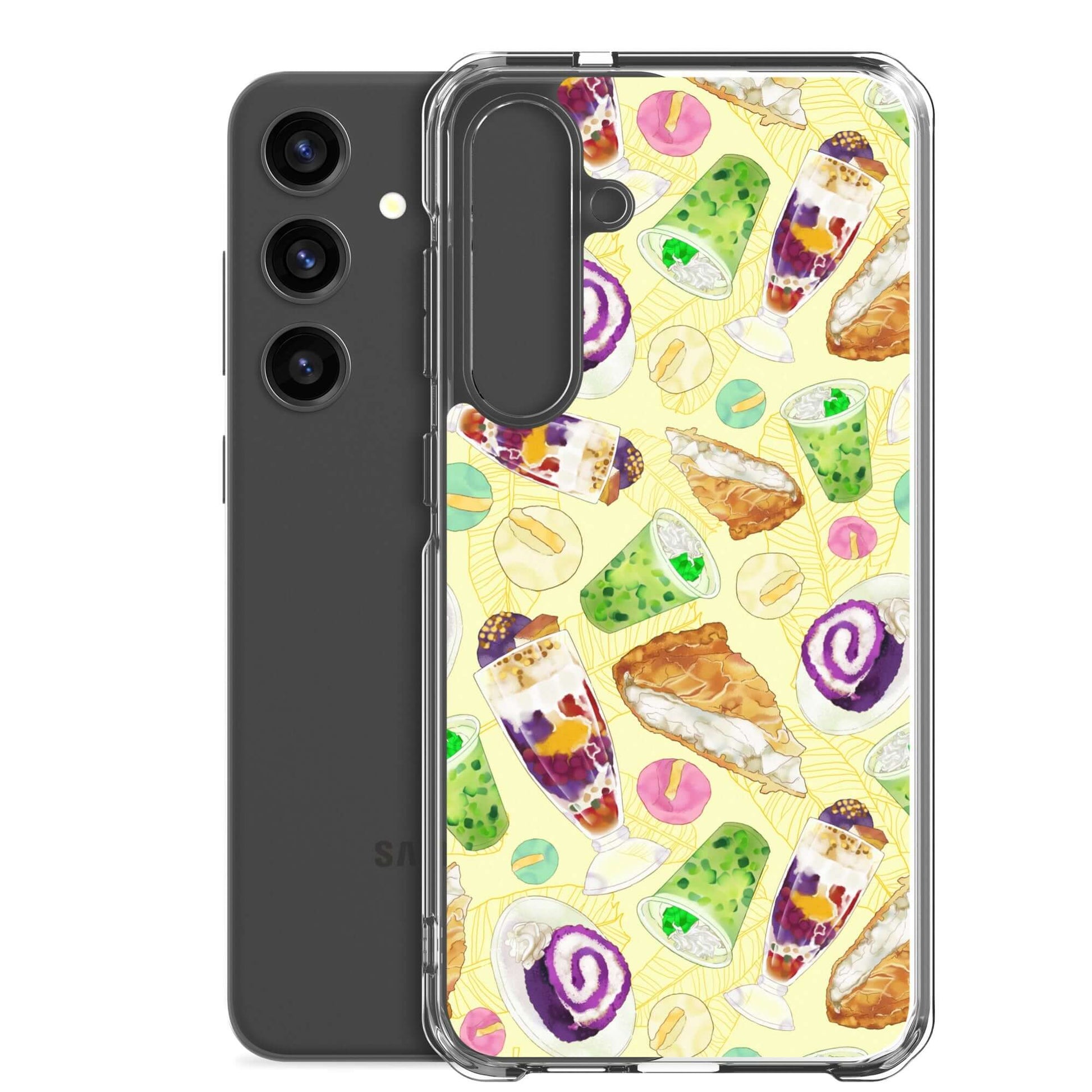 Showcase your love for sweets with the Filipino Dessert Samsung® Clear Case featuring ube rolls and halo-halo treats.