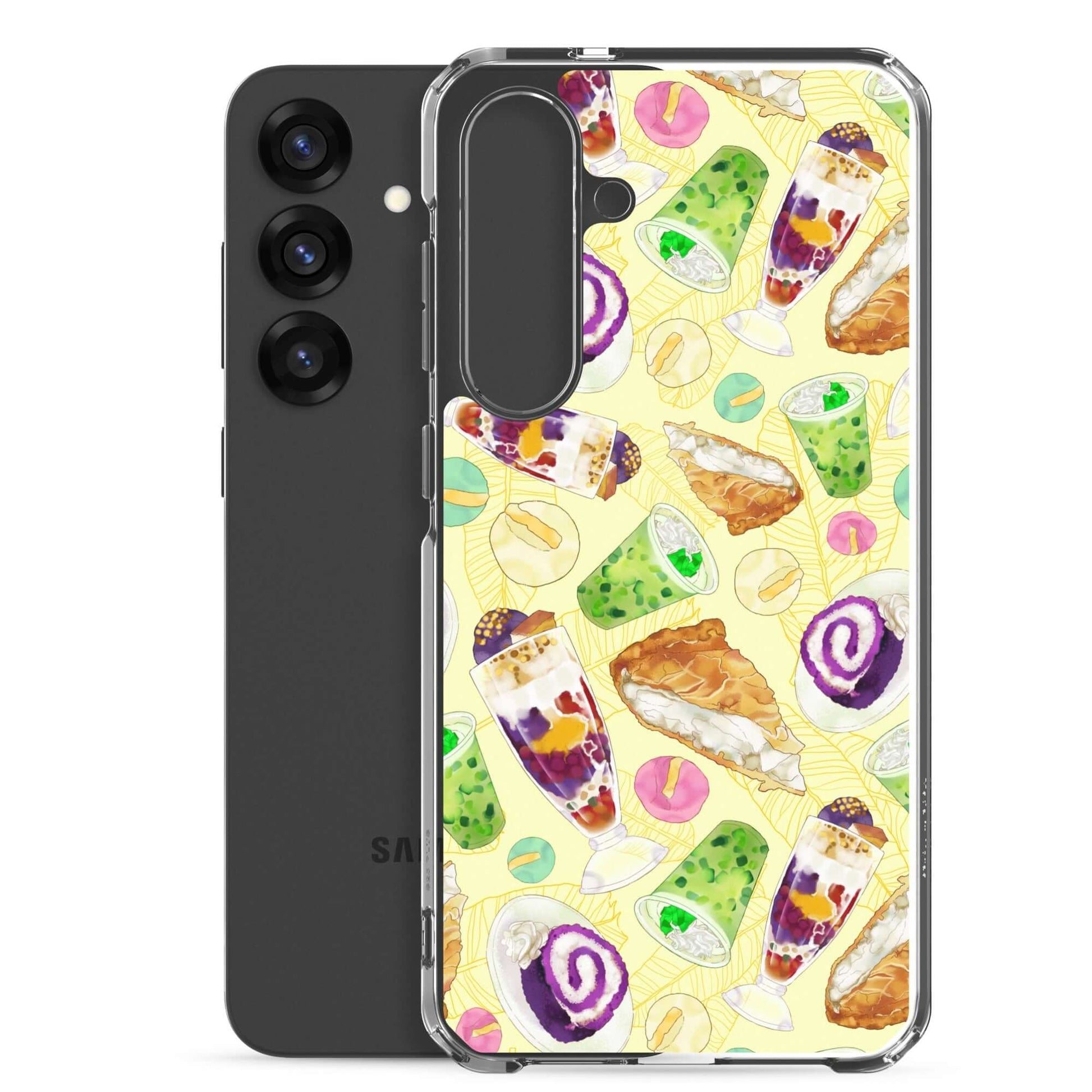 Showcase your love for sweets with the Filipino Dessert Samsung® Clear Case featuring colorful ube rolls and halo-halo.