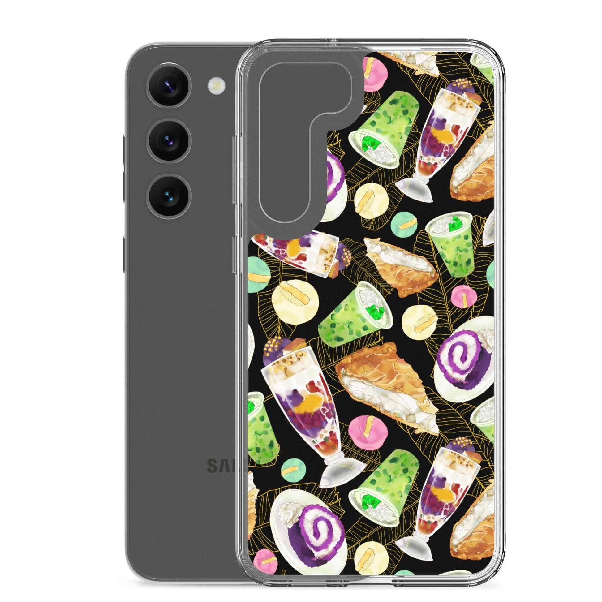 Showcase your love for sweets with the Filipino Dessert Samsung® Clear Case, featuring ube rolls and halo-halo delights.
