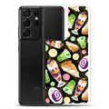Stylish Filipino Dessert Samsung® Clear Case features vibrant ube rolls and halo-halo, perfect for dessert lovers!