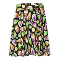 Playful Filipino Dessert Skater Skirt featuring vibrant prints of classic treats, perfect for stylish indulgence.