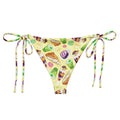 Celebrate summer with the Filipino Dessert String Bikini Bottom, featuring vibrant prints of ube rolls and halo-halo!