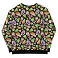 Cozy Filipino Dessert Sweatshirt featuring colorful prints of ube rolls and halo halo, perfect for dessert lovers.