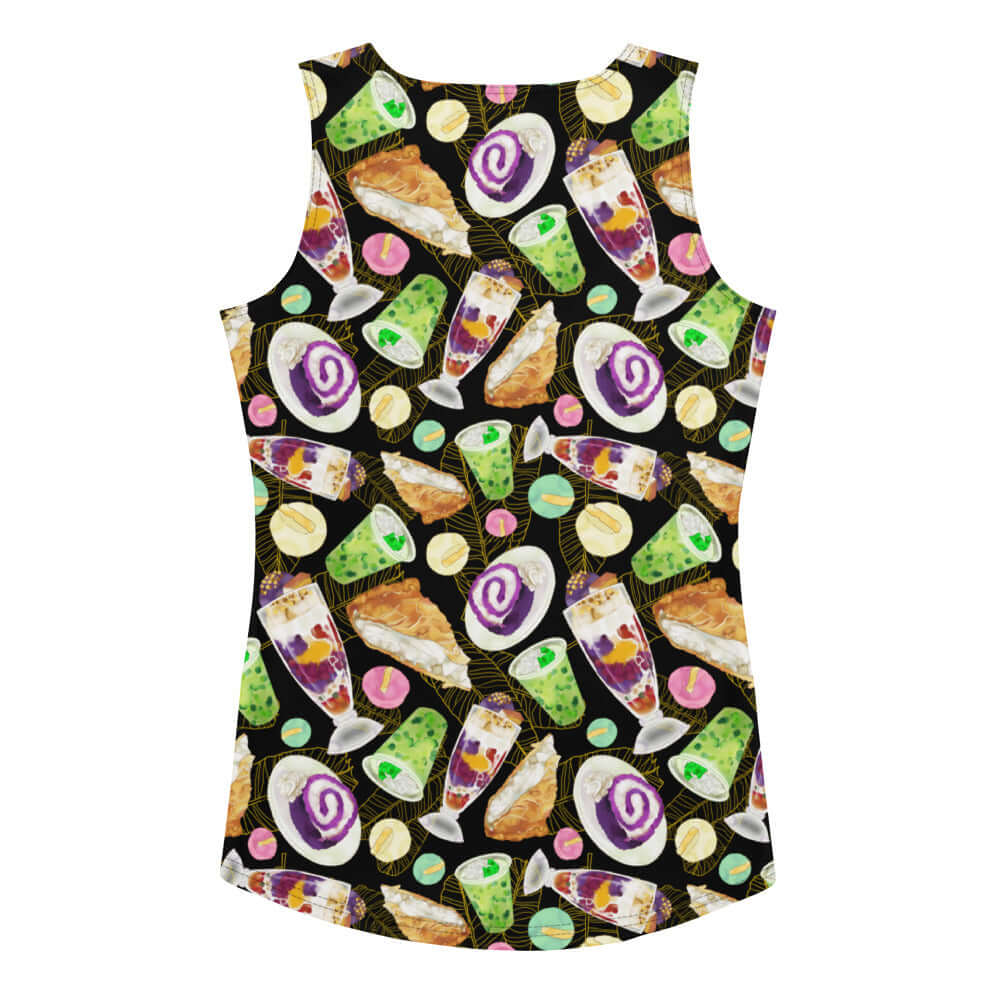 Colorful Filipino Dessert Tank Top featuring traditional sweets and flavors, perfect for showcasing your heritage.