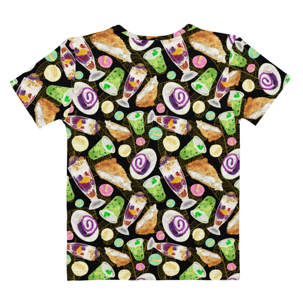 Stylish Filipino Dessert T-shirt featuring colorful designs of iconic desserts, perfect for any foodie.