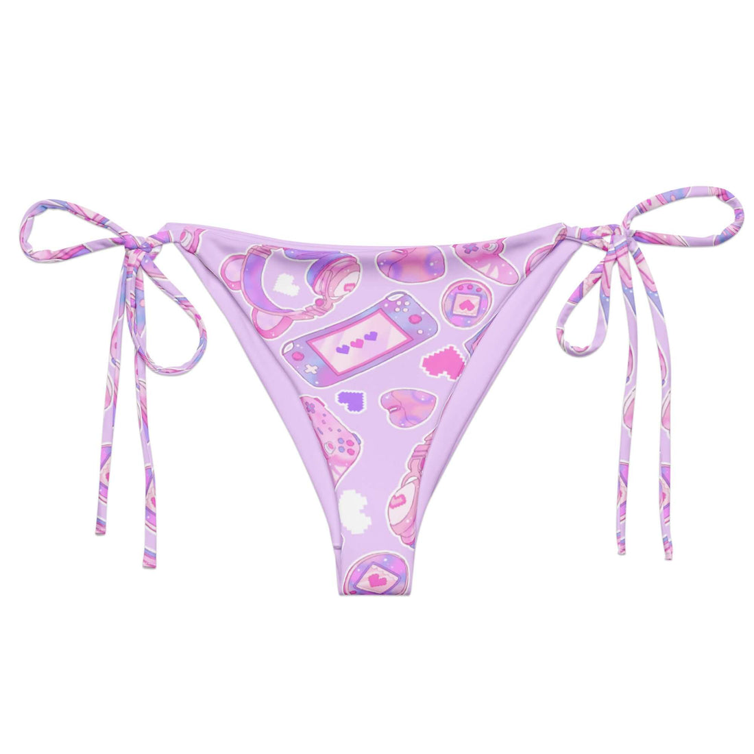 Gamer Girl String Bikini Bottom features playful graphics, perfect for poolside lounging this summer. Enjoy UPF 50+ protection!