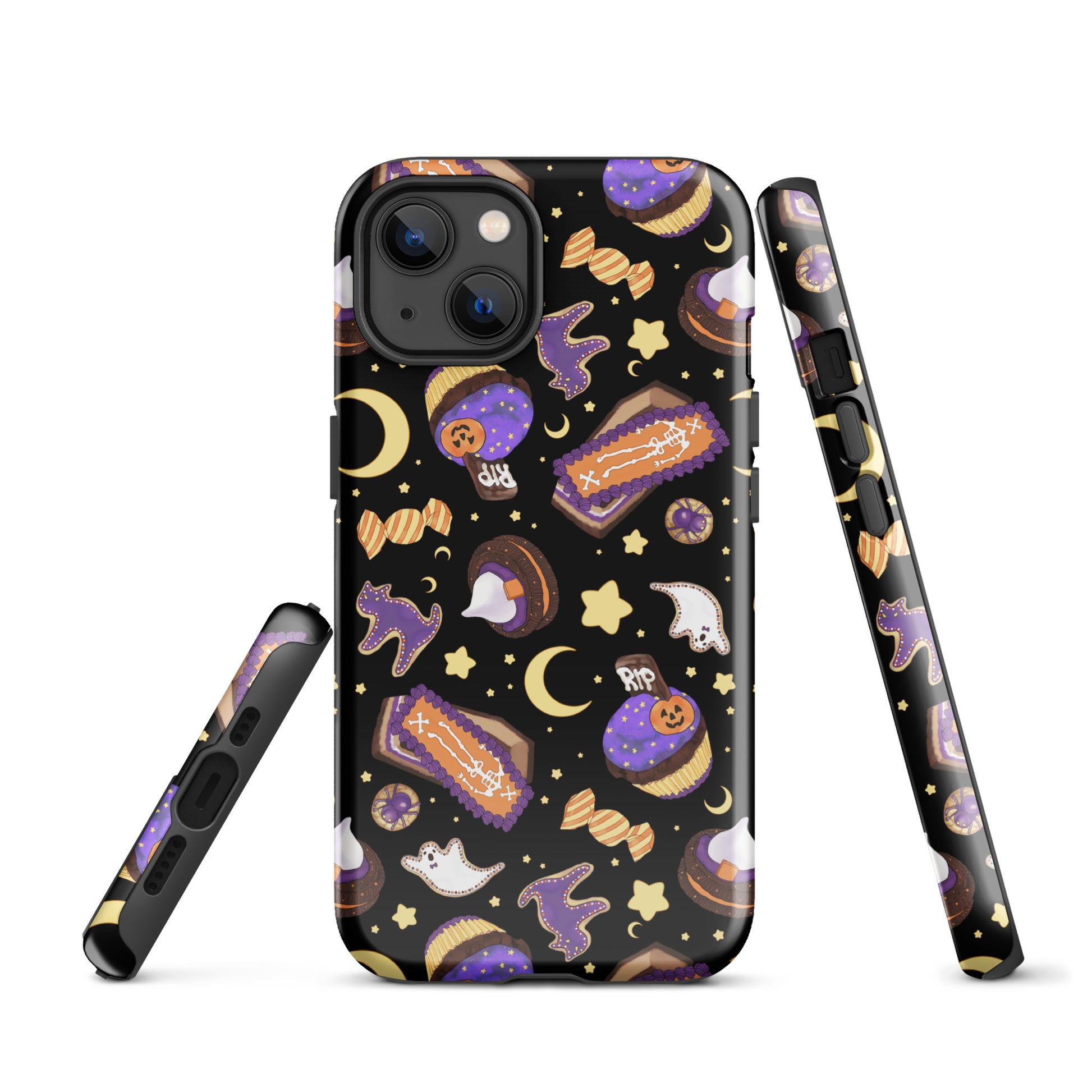 Stylish Halloween Treat iPhone® Tough Case featuring fun spooky designs, providing protection and flair year-round.