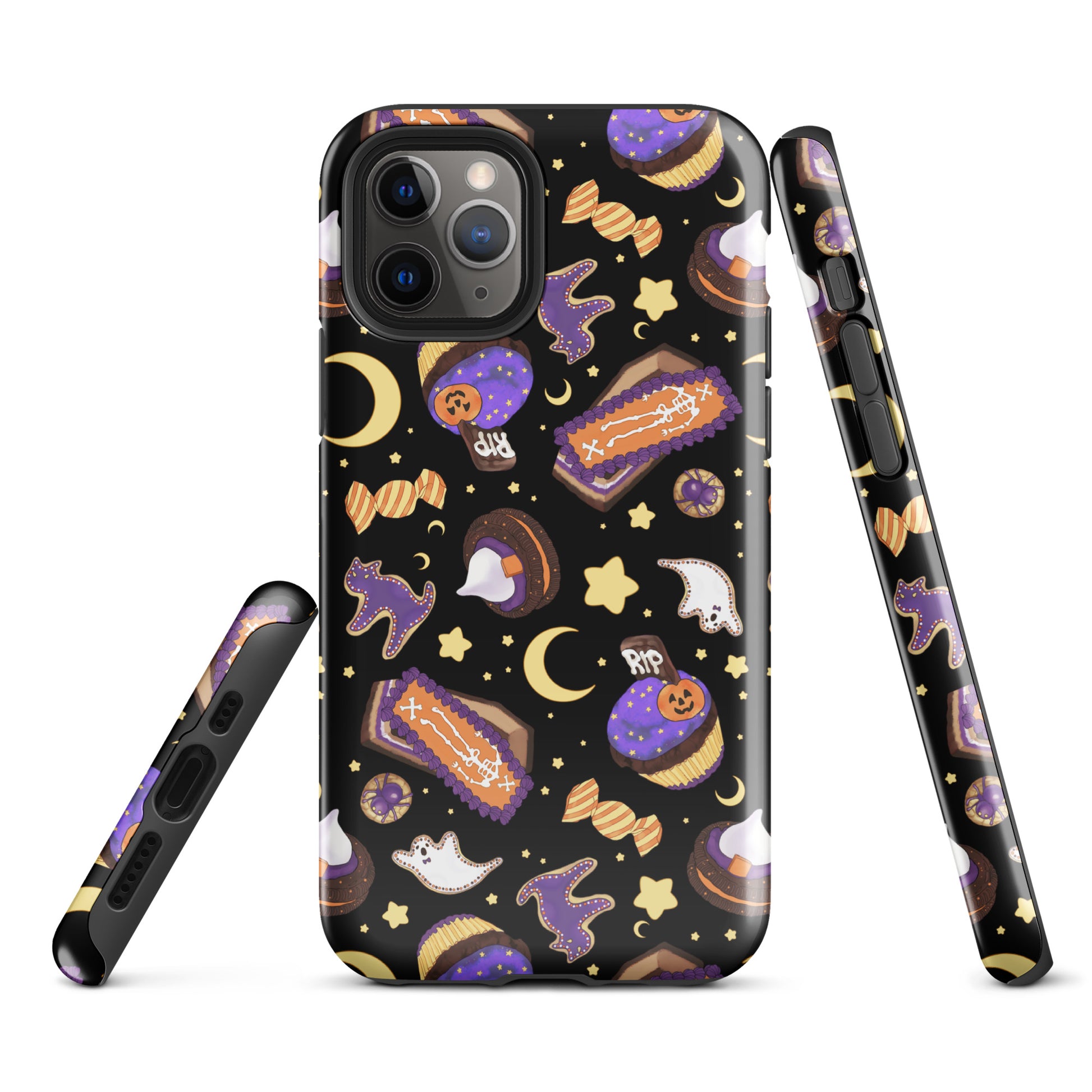 Durable Halloween Treat iPhone® Tough Case features vibrant spooky designs, ensuring your phone stays stylish and protected.