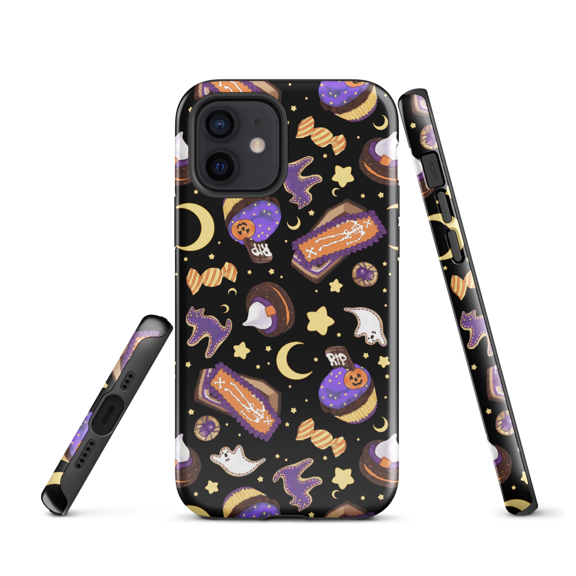 Durable Halloween Treat iPhone® Tough Case featuring festive designs, perfect for stylish phone protection year-round.