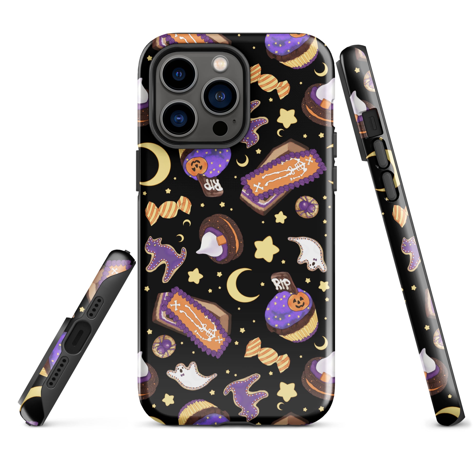 Stylish Halloween Treat iPhone® Tough Case with durable design featuring spooky treats for year-round protection.