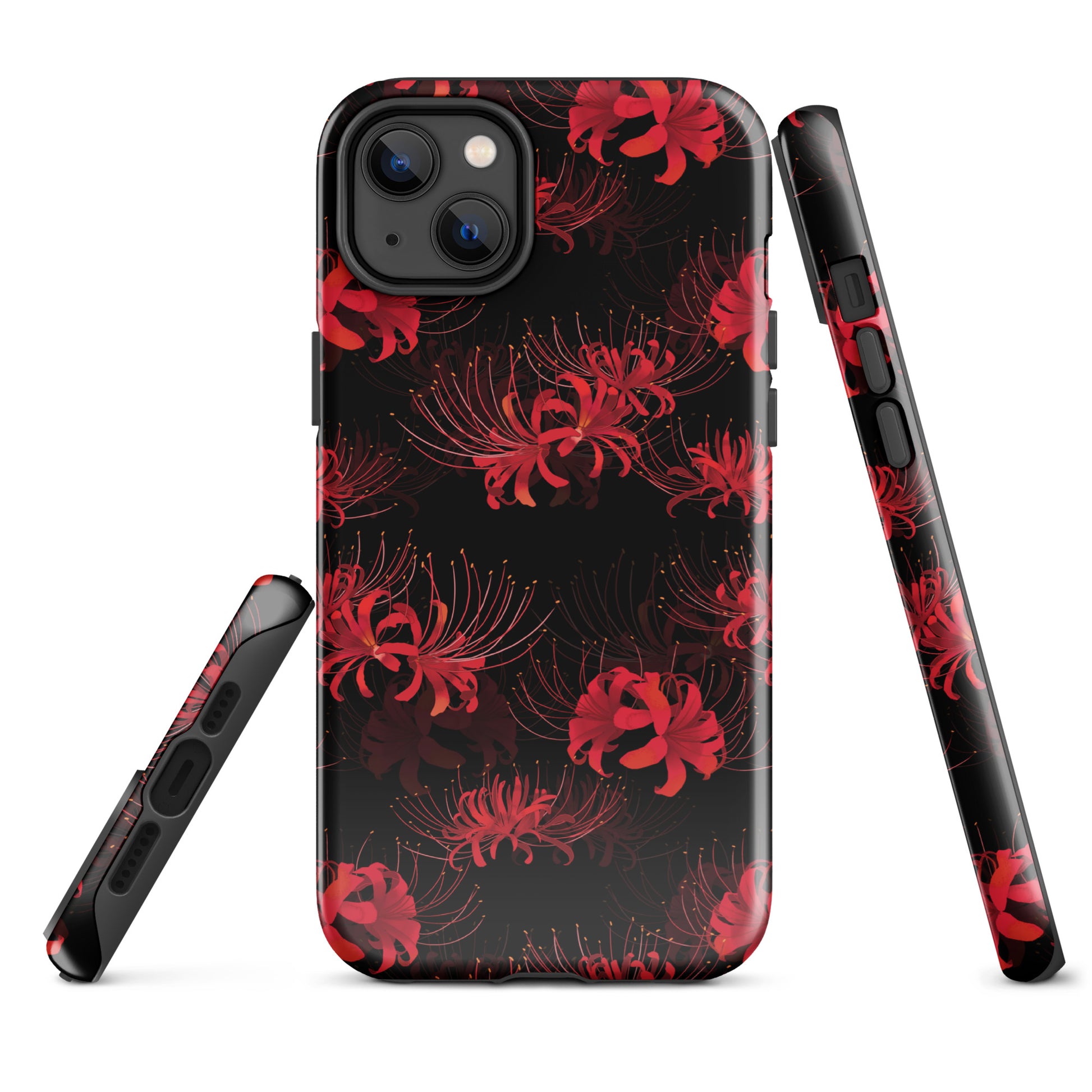 Stylish Higanbana iPhone® Tough Case with impact-resistant polycarbonate and TPU lining for ultimate protection.