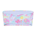 Indica Magica bandeau bikini top in pastel colors with whimsical patterns, perfect for beach days and lounging.