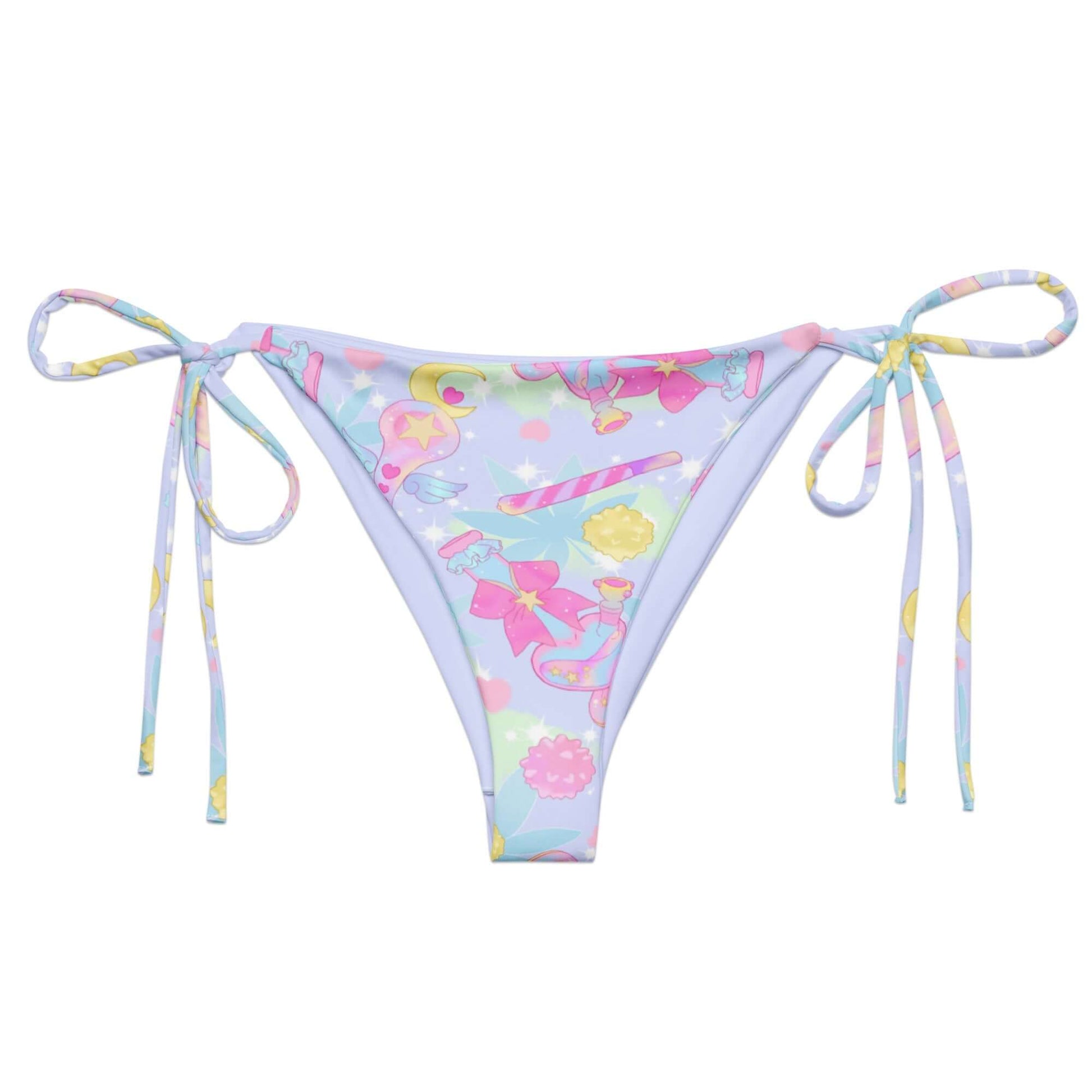 Indica Magica String Bikini Bottom features a fun, colorful design perfect for poolside relaxation this summer.