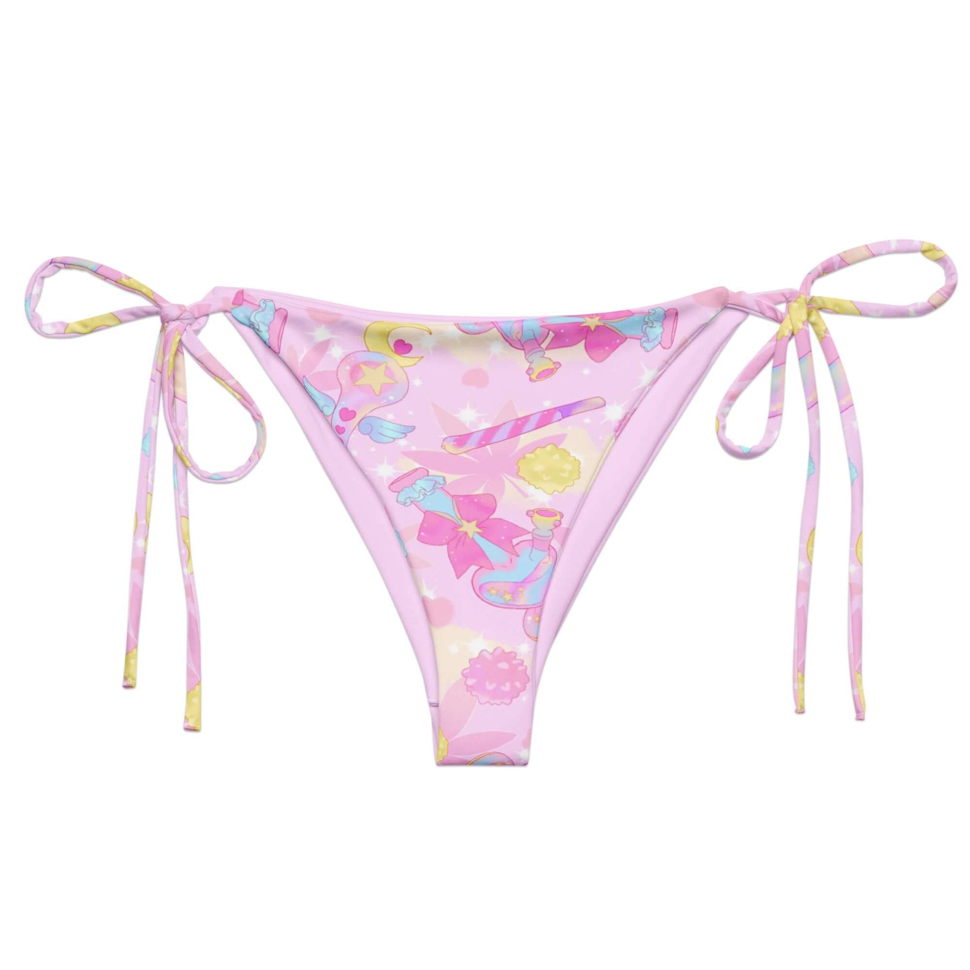 Indica Magica String Bikini Bottom featuring playful designs, perfect for sunny days by the poolside.