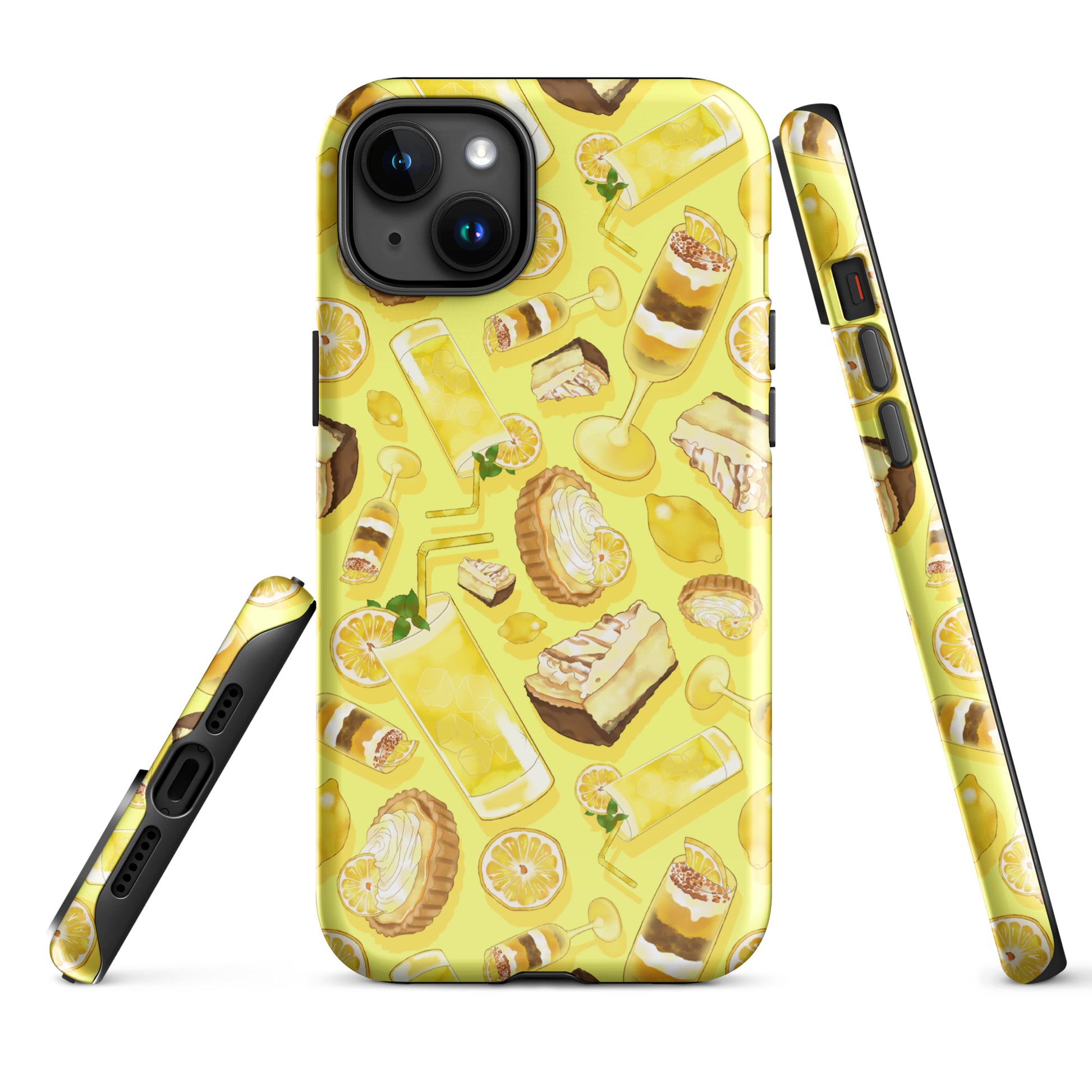 Stylish Lemon iPhone® Tough Case featuring a vibrant design, offering durable protection for your phone all year round.