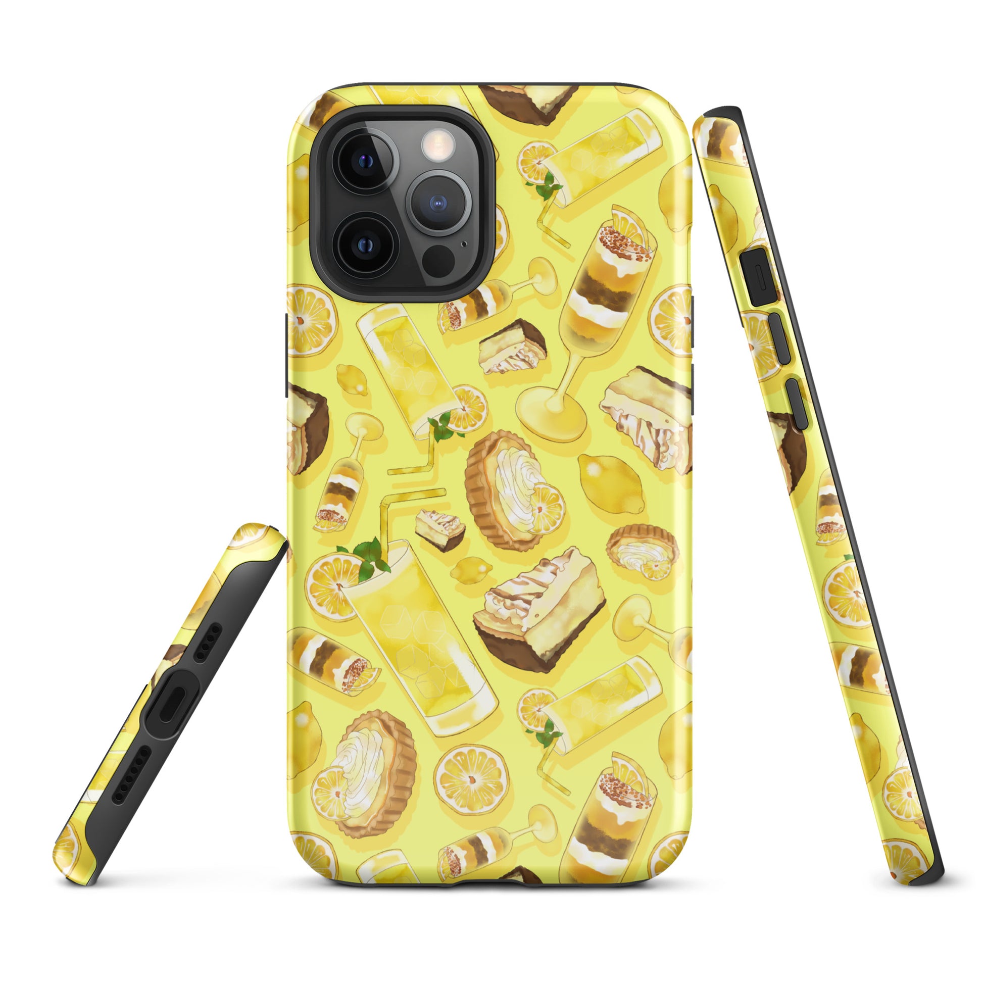Stylish Lemon iPhone® Tough Case features a vibrant design, offering dual-layer protection for your device.