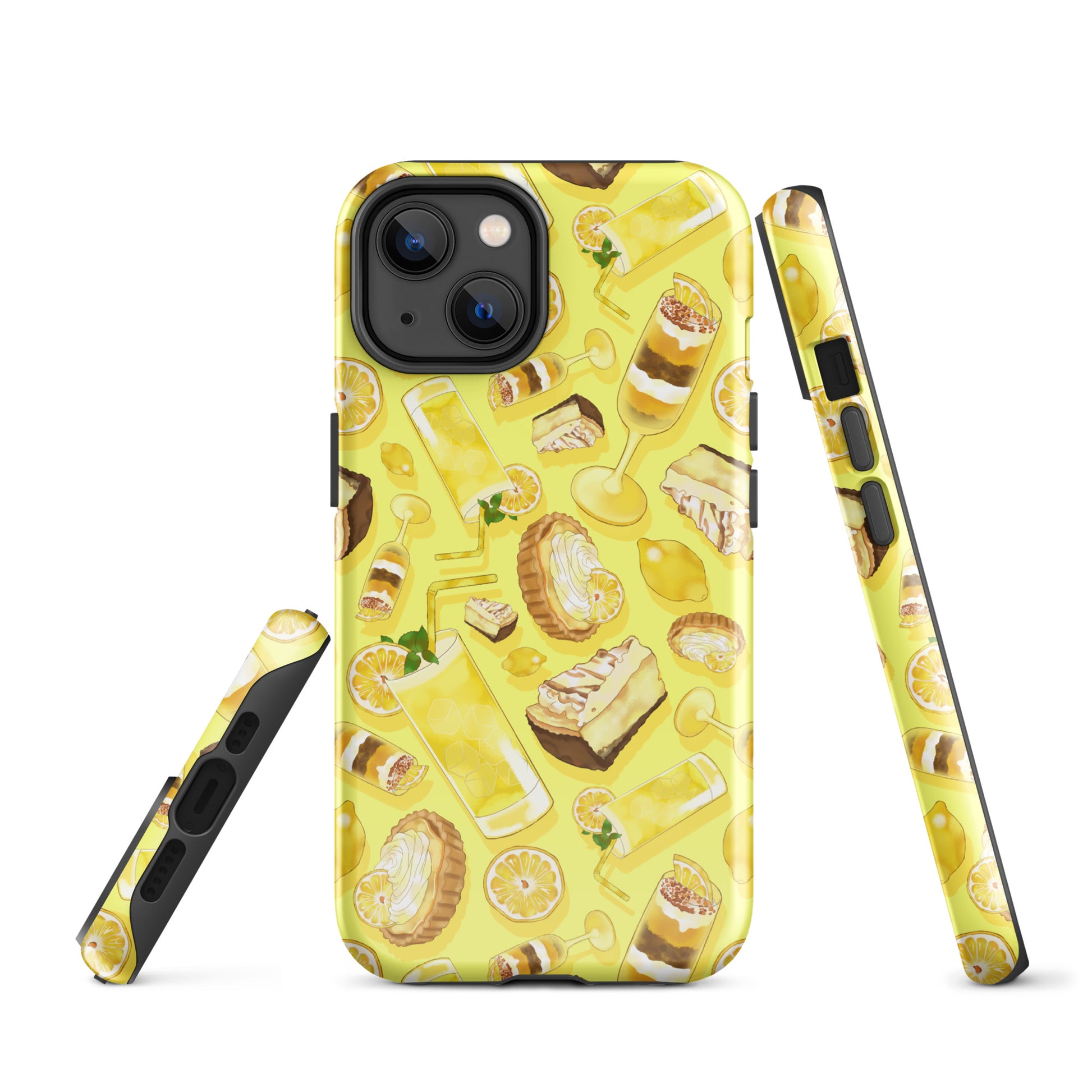 Lemon iPhone® Tough Case featuring a vibrant design, ensuring stylish protection for your phone all year round.